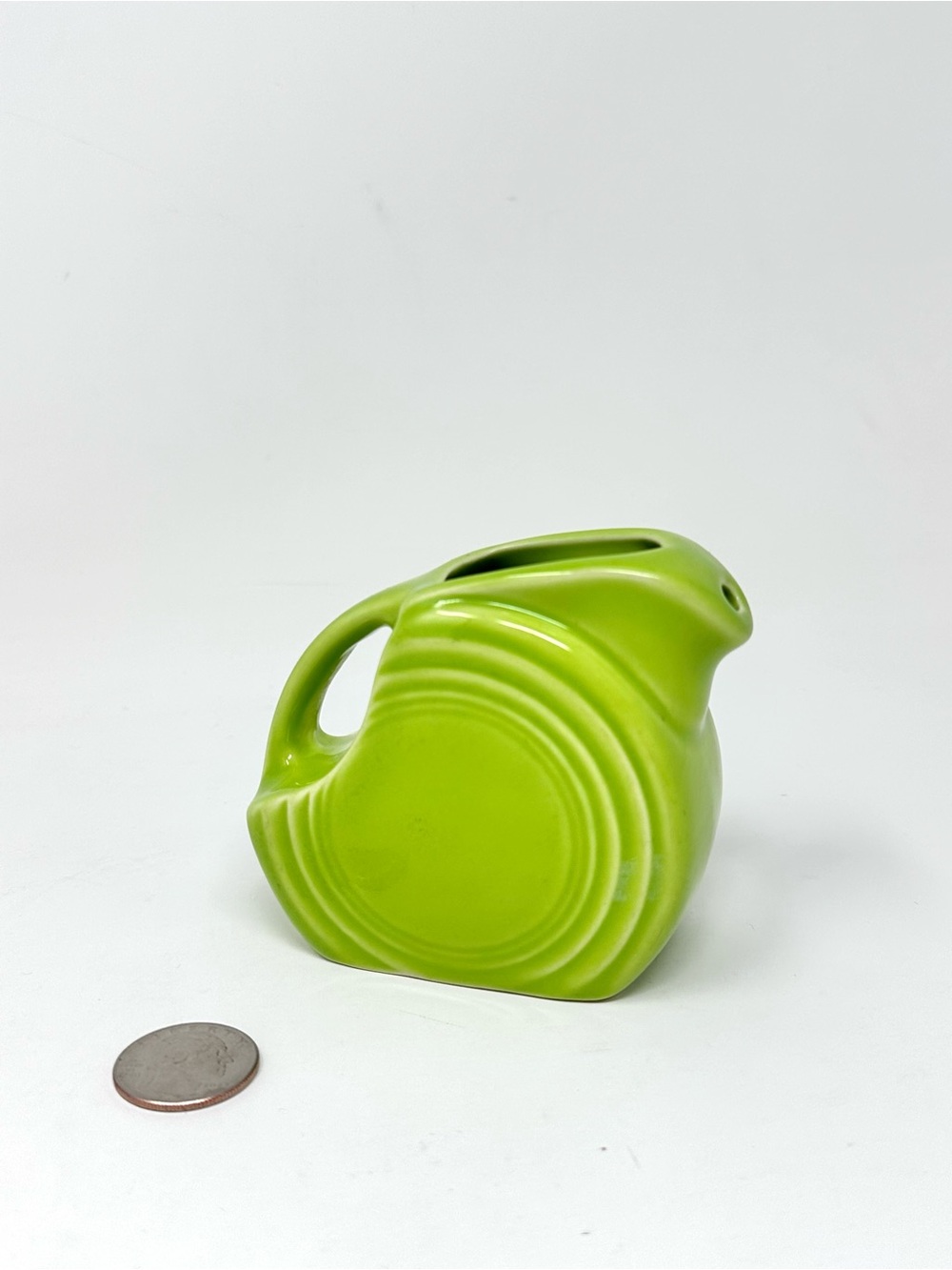 Fiesta Mini Disc Pitcher Chartreuse Green Vintage Fiestaware Collectible